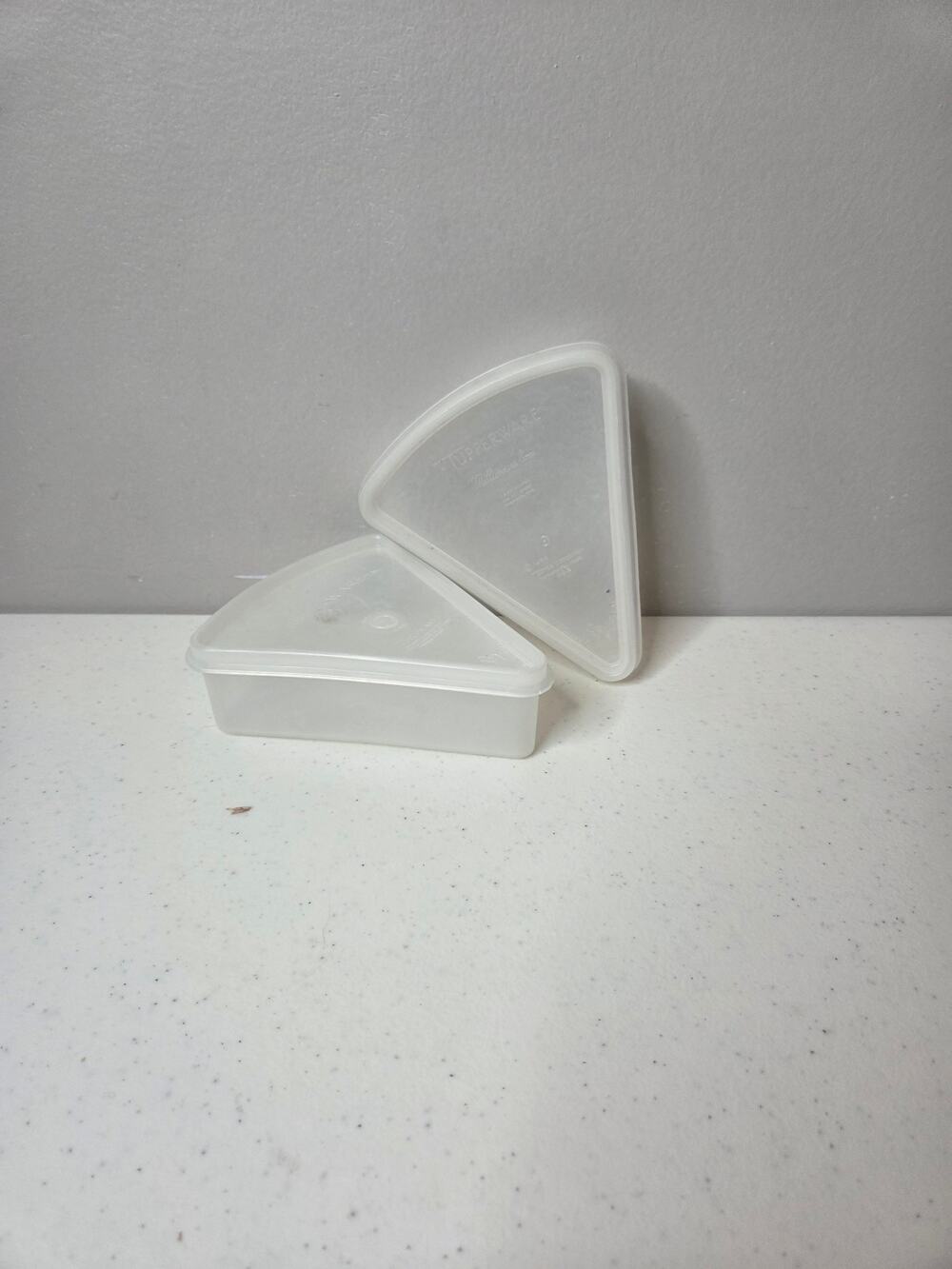 Vintage Tupperware Clear Pie Containers Set of 2 Storage Keepers Retro